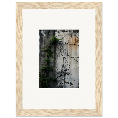 Framed canvas print of a weathered wall with vines, perfect for Urban Tango room decoration