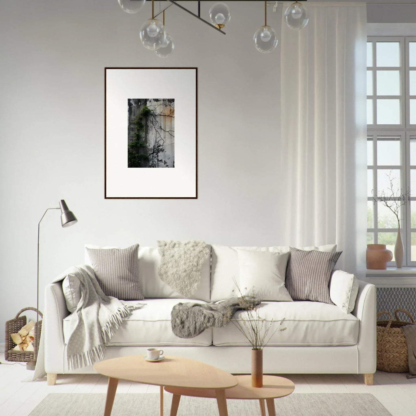 Cozy White Sofa with Throw Pillows for Urban Tango Room Decoration Looks Amazing