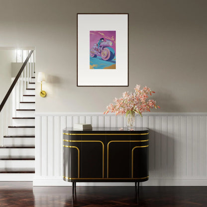 Stylish black Chican Derby sideboard with gold trim enhances modern room decor