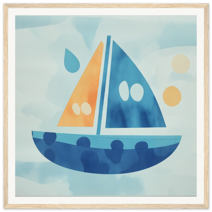 Simple sailboat with orange and blue triangular sails for Vital Vibrant Pathfinder