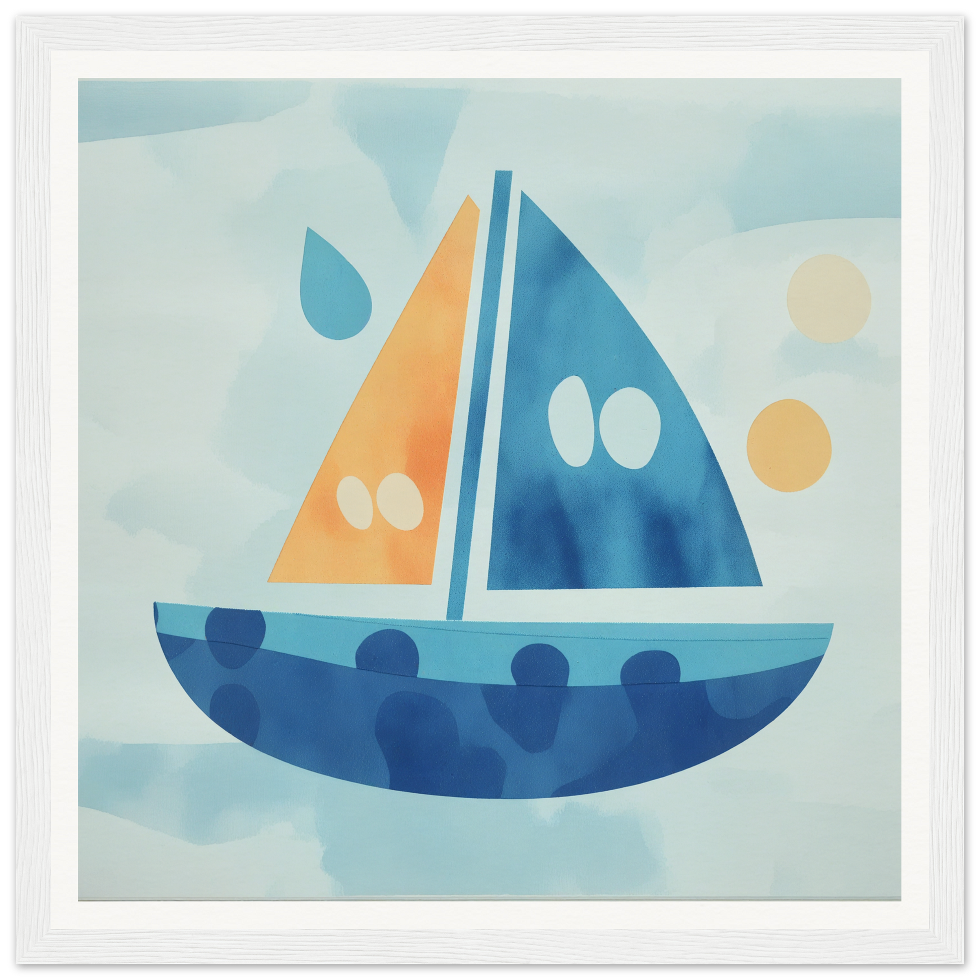 Blue and orange polka dot sailboat from the Vital Vibrant Pathfinder collection