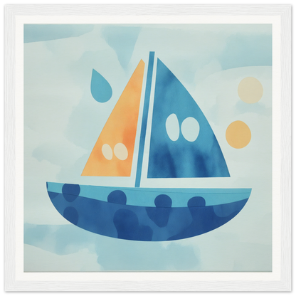 Blue and orange polka dot sailboat from the Vital Vibrant Pathfinder collection