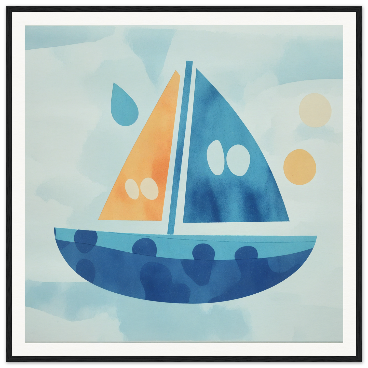 Simple sailboat featuring orange and blue sails from the Vital Vibrant Pathfinder