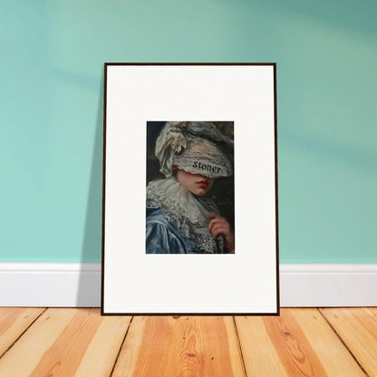 Framed wall art of a figure with cool hair and clothes, perfect for room decoration