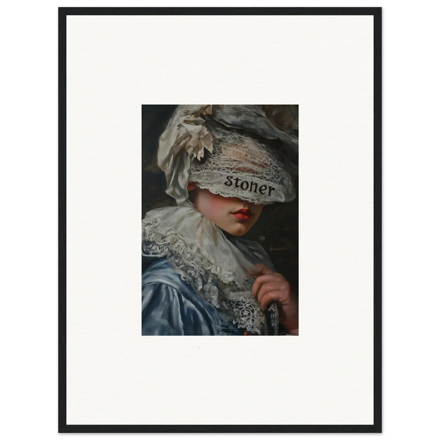 Framed canvas print of a person in ornate costume, perfect for unique room decoration