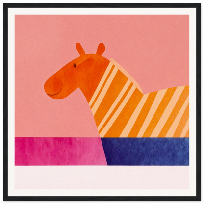 Orange and white striped zebra minimalist geometric design in Whimsical Lotus Dreaming special edition art™