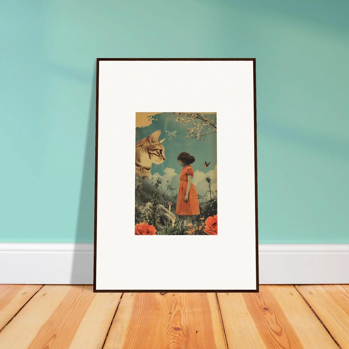 Framed canvas print of a surreal scene for fun room decoration, perfect for your perception vacation