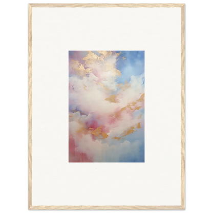 Framed wall art featuring soft pink and blue clouds in the special edition Whispers Beyond Reverie