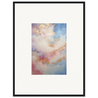 Framed wall art of soft clouds in pink, blue, and gold from Whispers Beyond Reverie