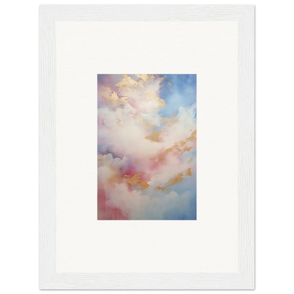 Dreamy watercolor cloud painting in soft colors for premium framed wall art