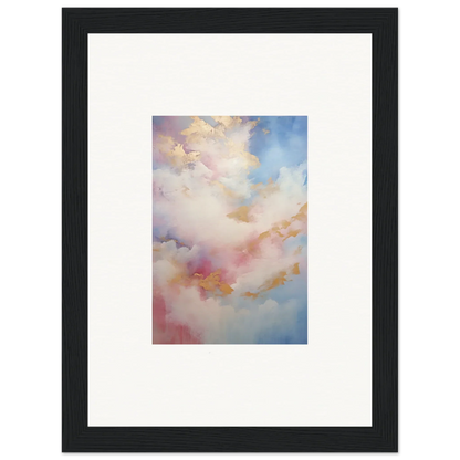 Framed wall art of dreamy clouds in pink and blue from Whispers Beyond Reverie