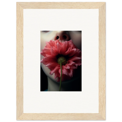 Framed canvas print of a vibrant pink dahlia for room decoration, bloom eternally