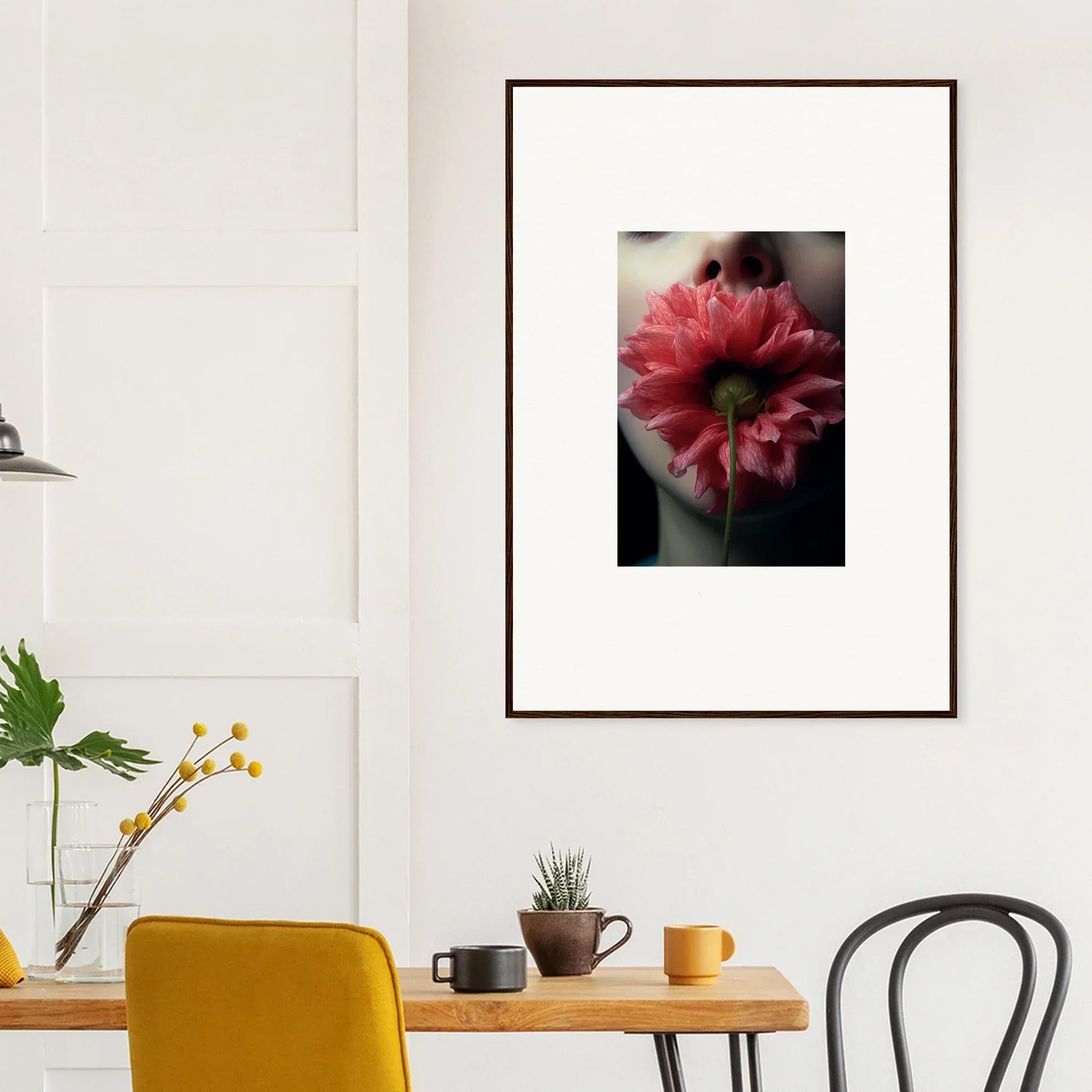 Framed canvas print of a vibrant pink flower for room decoration, Bloom Eternally