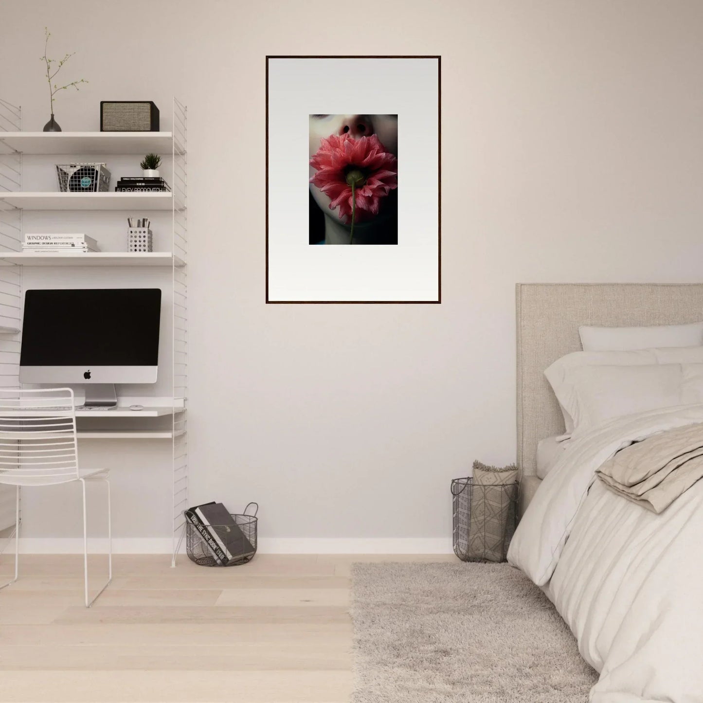 Vibrant red flower canvas print for bloom eternally in stylish room decoration