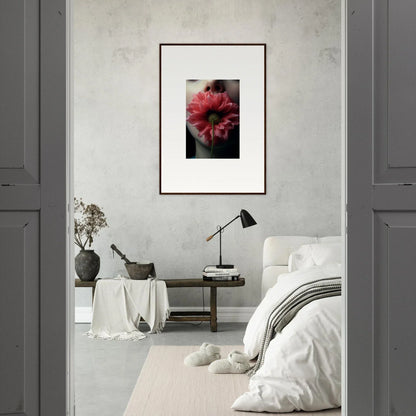 Framed canvas print of a red flower, perfect for room decoration and bloom eternally vibes