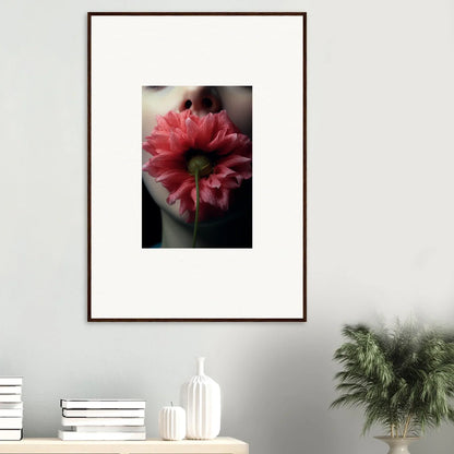 Framed canvas print of a vibrant pink flower for stunning room decoration