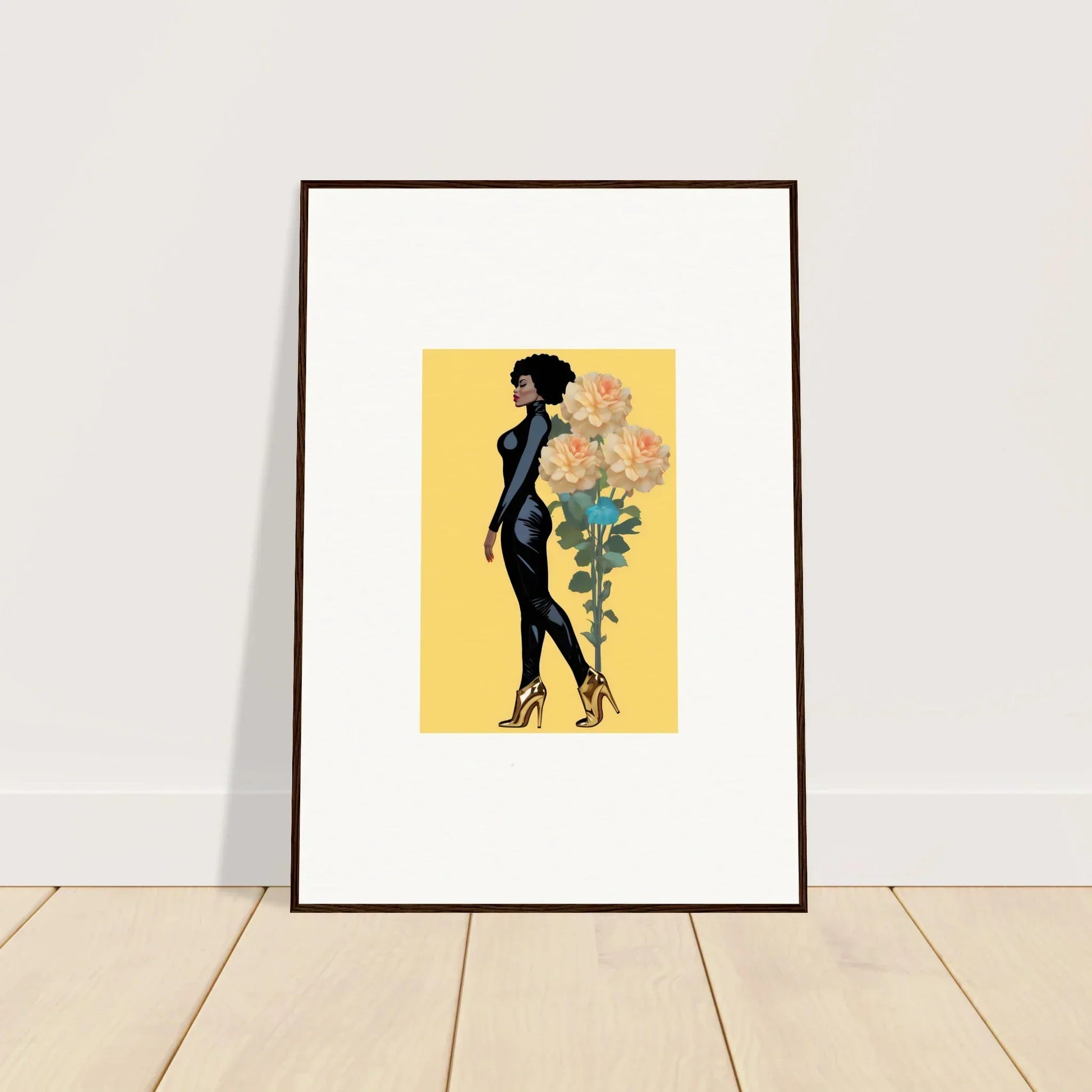 Stylish canvas print of a woman with afro, perfect for blooming attire room decoration