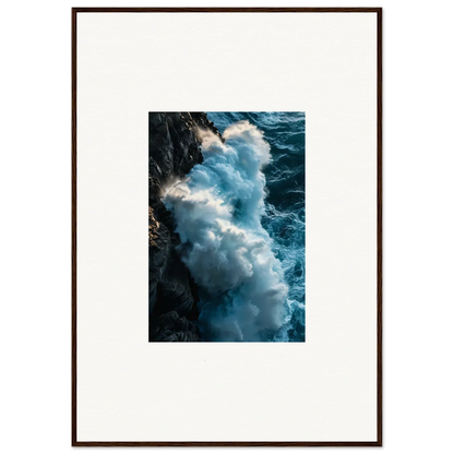 Powerful ocean wave crashing on cliffs, ideal for framed wall art and room decor