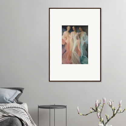 Framed artwork of ethereal figures in pastel colors from Whispers Silk Susurrus special edition art™