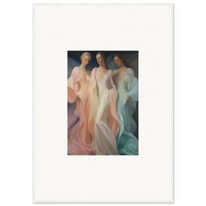 Artistic painting of ethereal figures in gowns for Whispers Silk Susurrus special edition art™