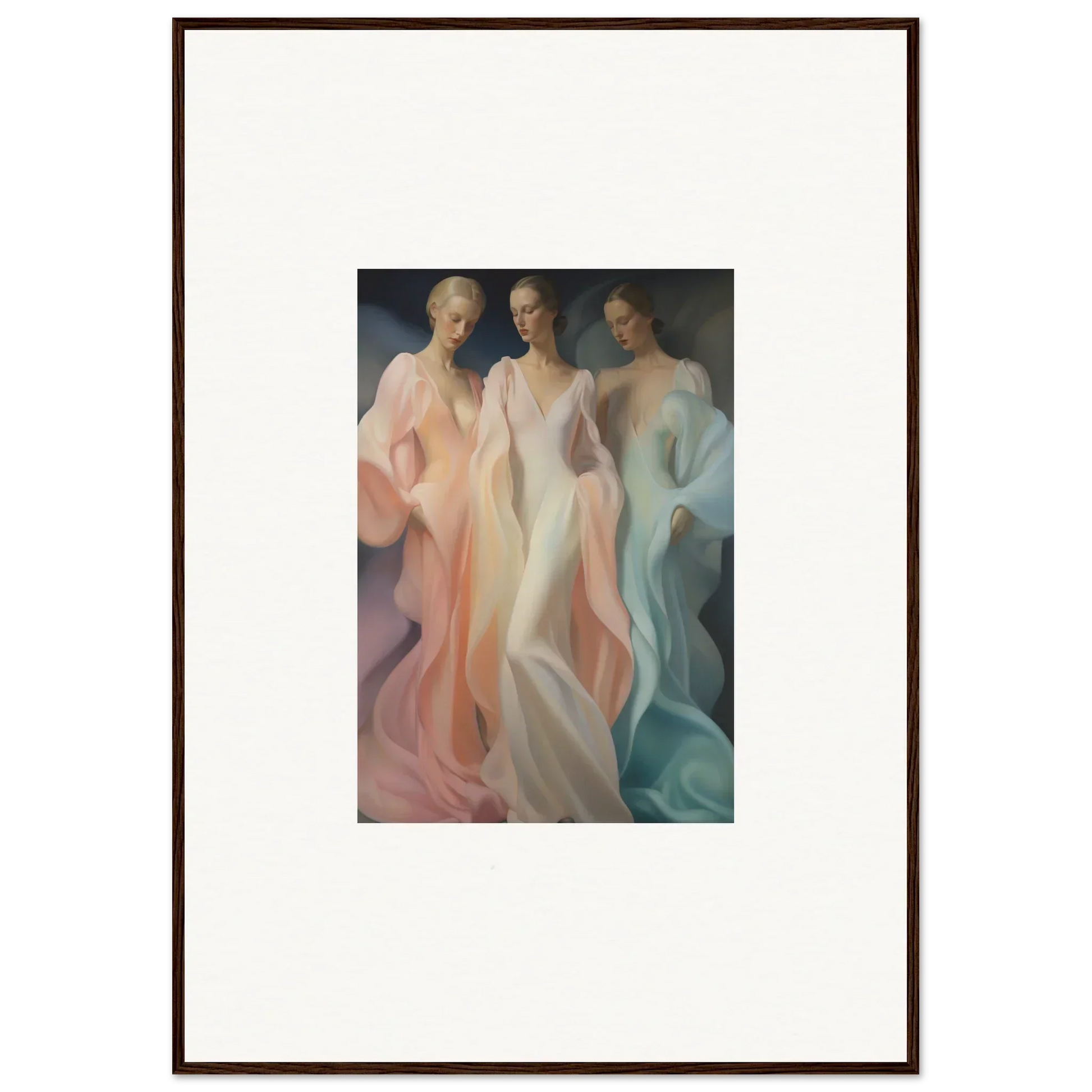 Ethereal painting featuring graceful figures in Whispers Silk Susurrus special edition art™