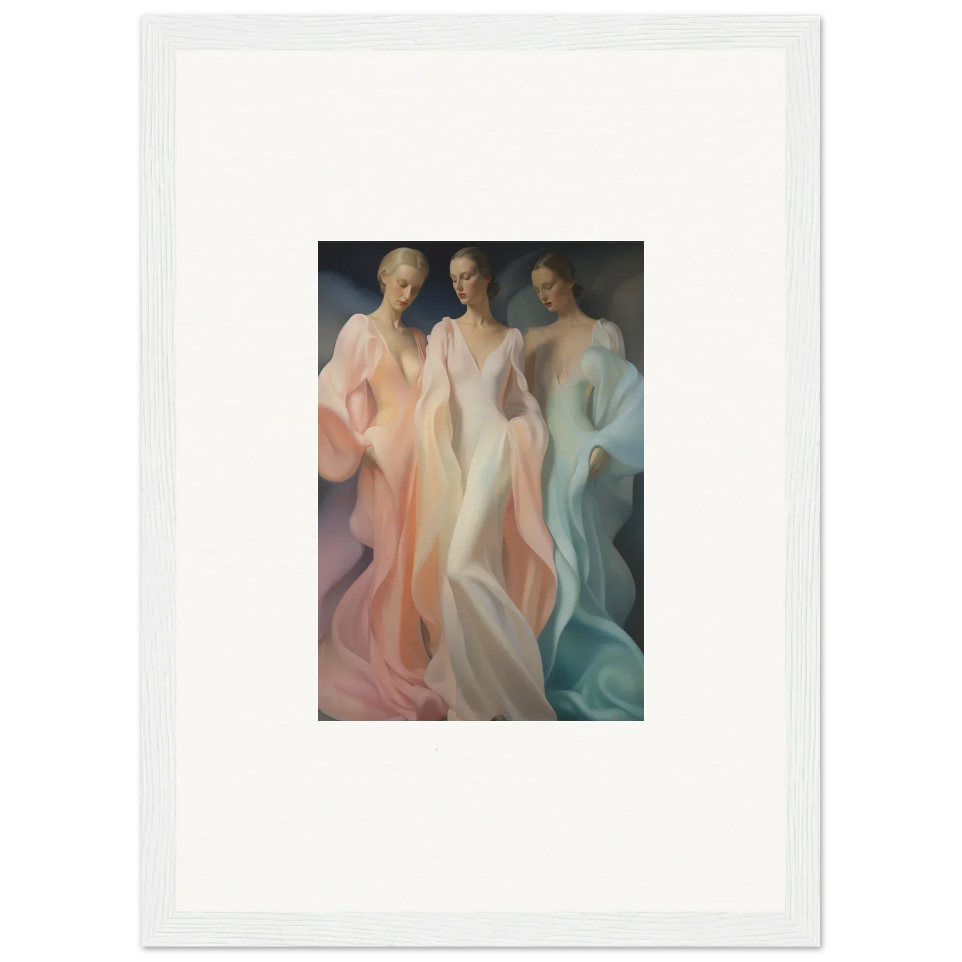 Ethereal figures in pastel robes, perfect for Whispers Silk Susurrus special edition art™