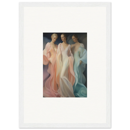 Ethereal figures in pastel robes, perfect for Whispers Silk Susurrus special edition art™