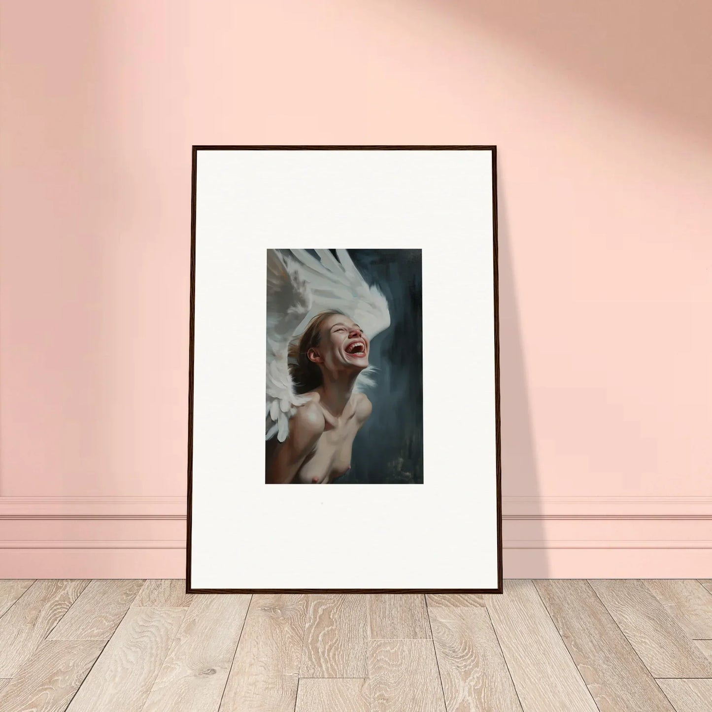 Windswept hair and laughter in this joyful ecstasy mosaic canvas print for room decoration