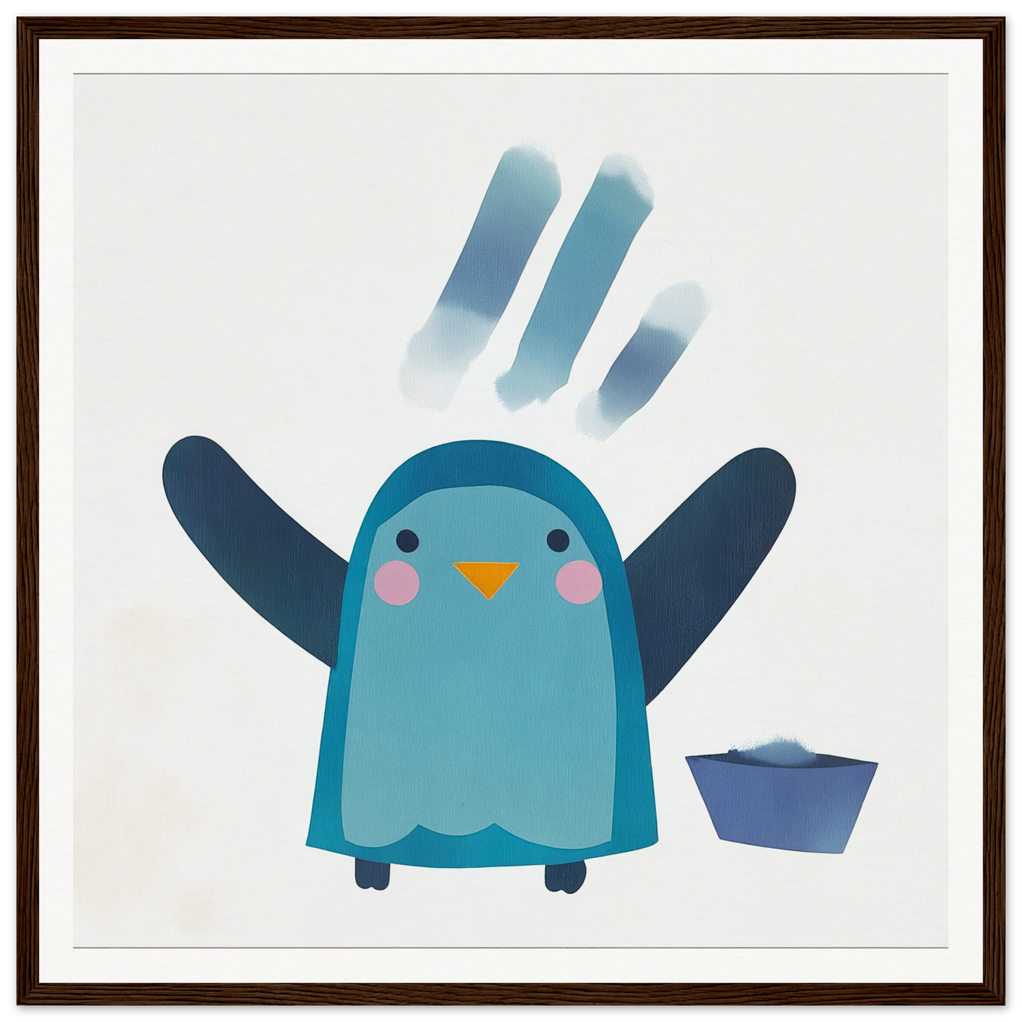 Cute blue winged penguin with rosy cheeks from the Winged Penguin Plunge special edition art™