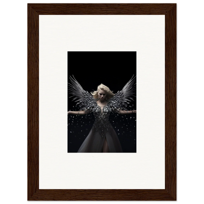 Angelic figure with wings in Ether Echoes framed wall art for unique room decor