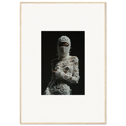 Mummy-like figure with bandages in Woven Dreams Undrifted framed wall art for room decor