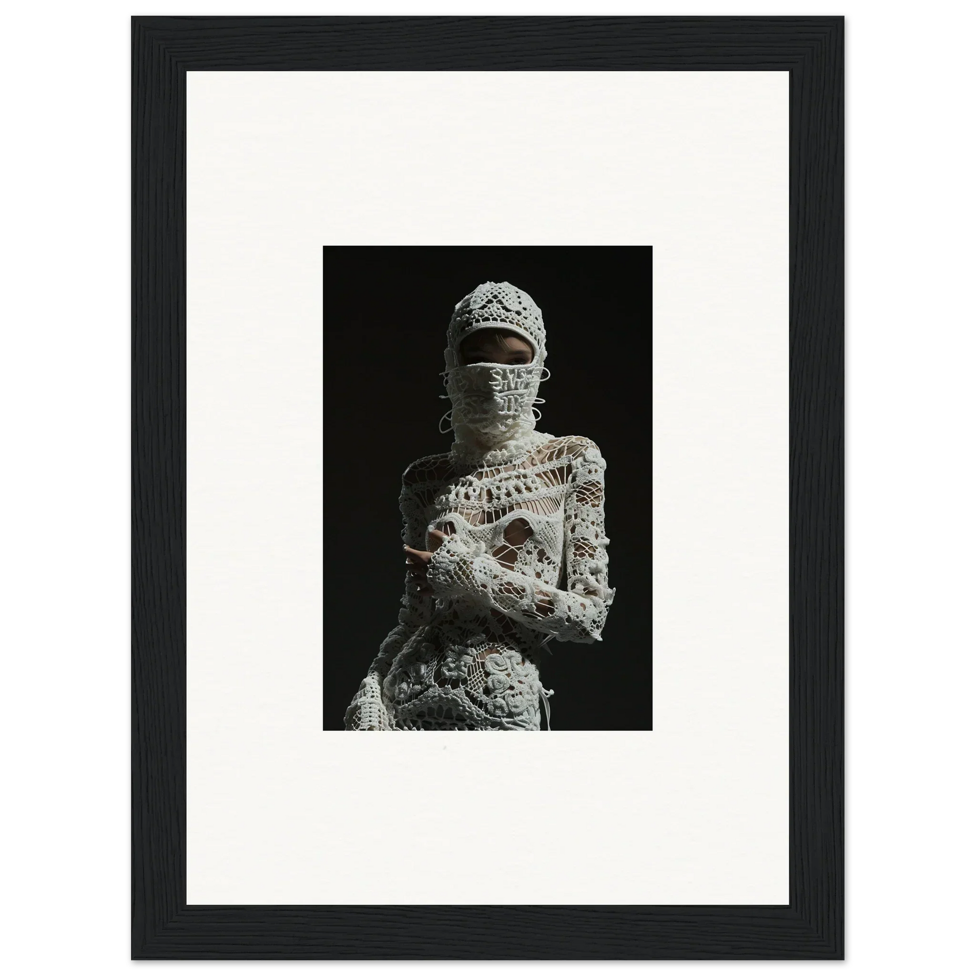 Mummy-like figure in bandages, ideal for Woven Dreams Undrifted room decor or framed wall art