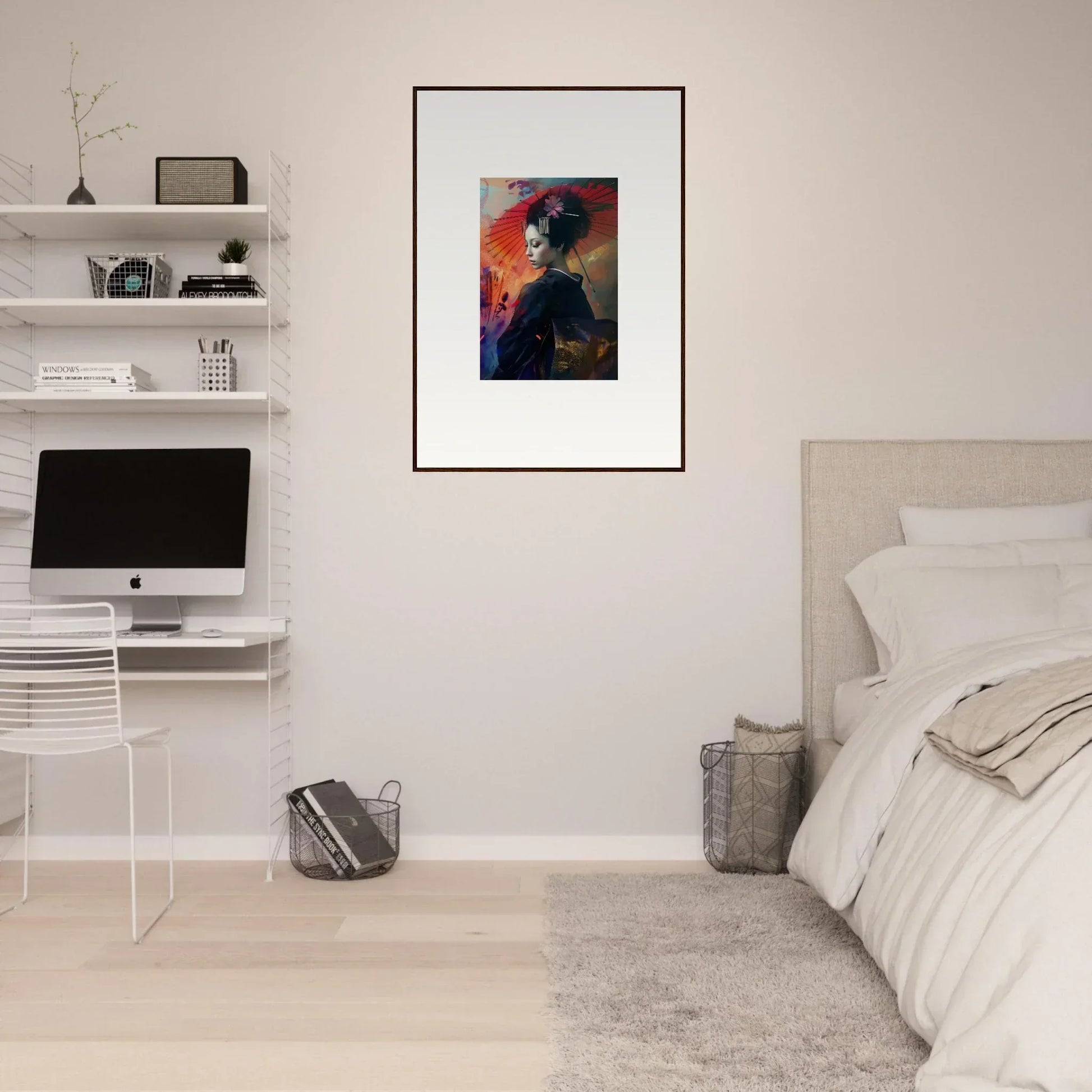 Framed Lotus Symphony canvas print with vibrant colors for stylish room decoration