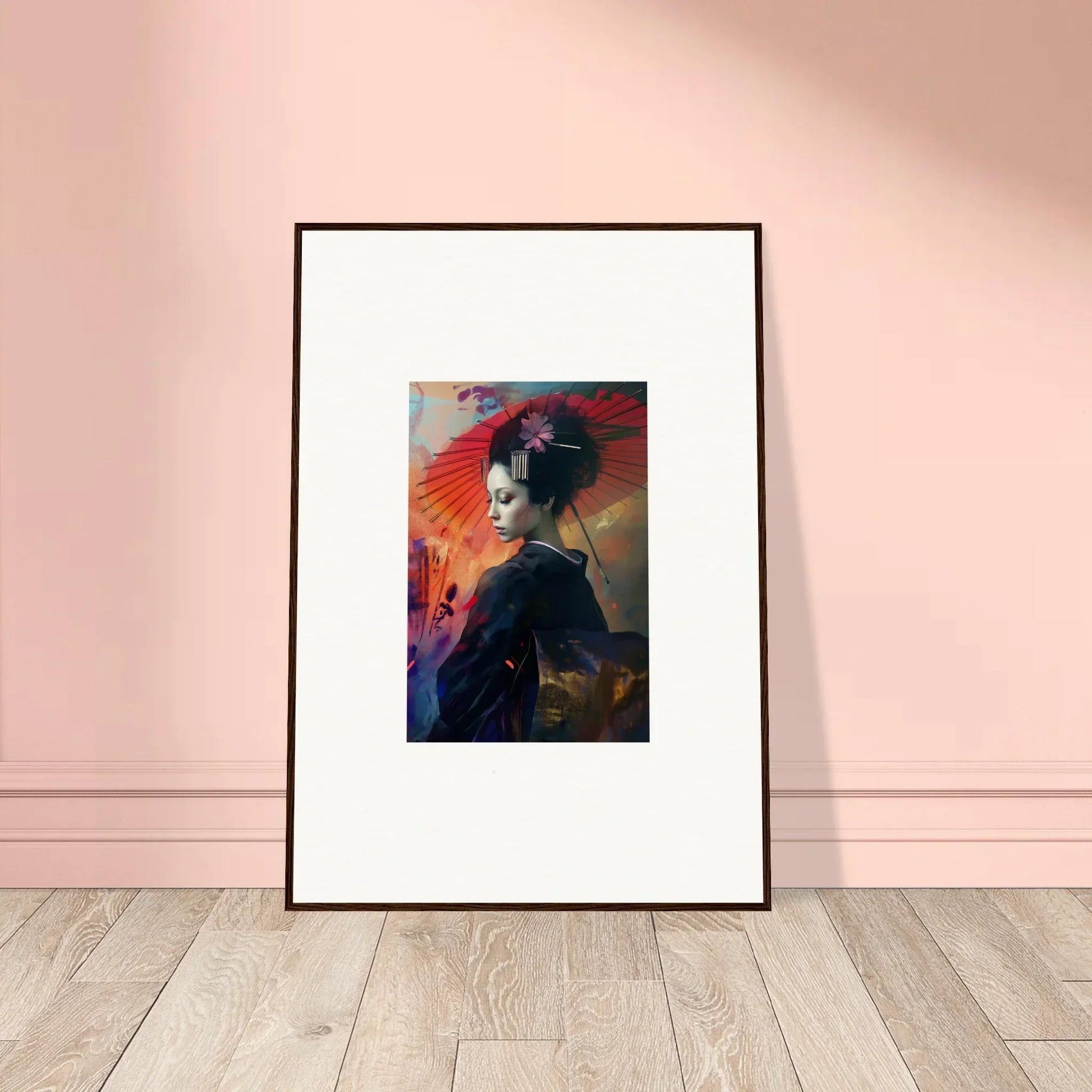 Colorful abstract portrait canvas print for vibrant room decoration, Lotus Symphony style