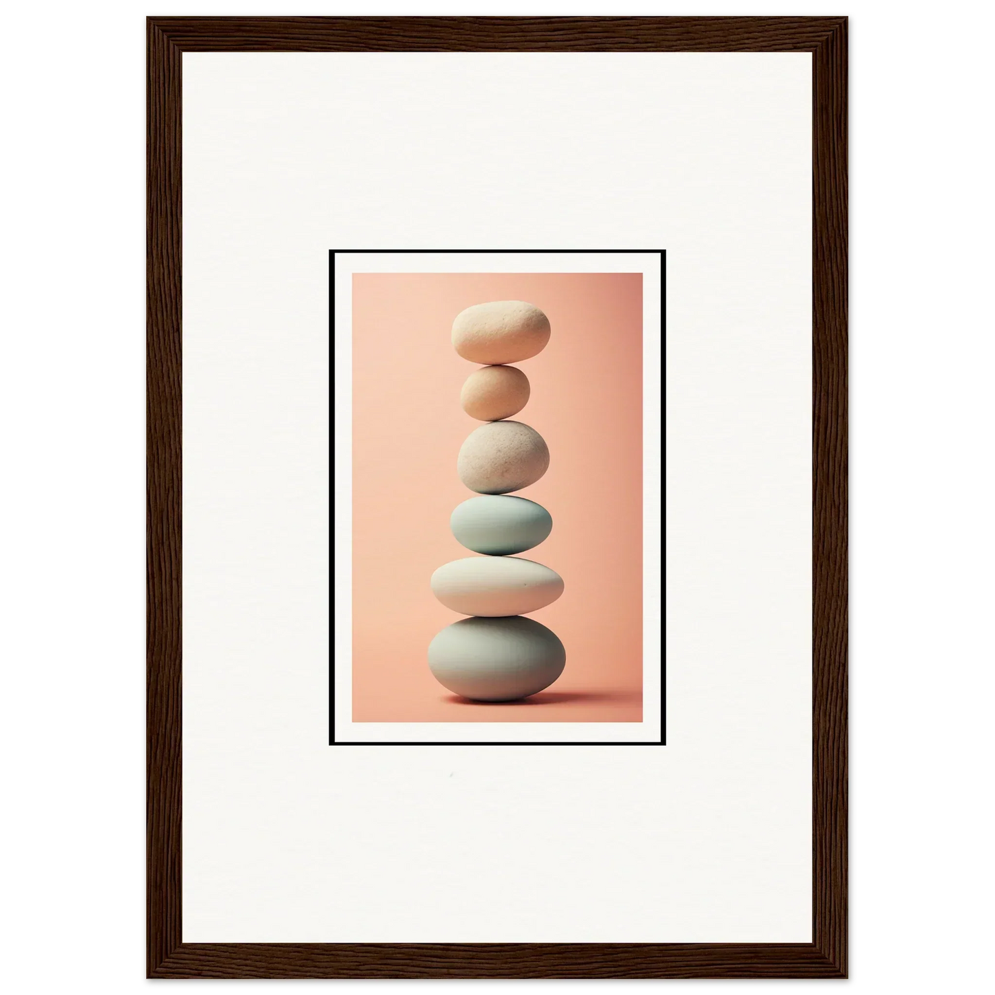 Balanced white and gray stones for rock contemplation in your room decoration canvas print