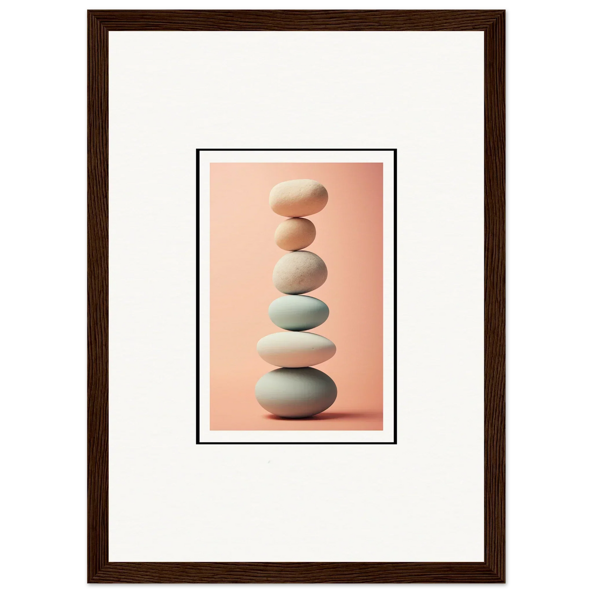 Balanced white and gray stones for rock contemplation in your room decoration canvas print