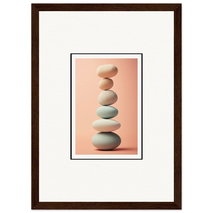 Balanced white and gray stones for rock contemplation in your room decoration canvas print