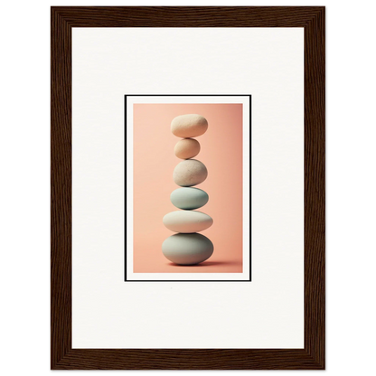 Smooth gray and white stones for rock contemplation in a stylish canvas print