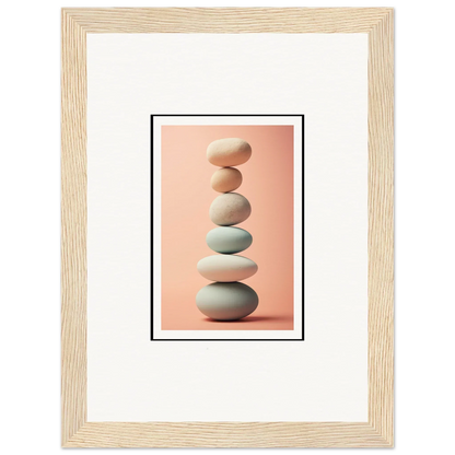 Stack of smooth gray and white stones for Zen rock contemplation canvas print