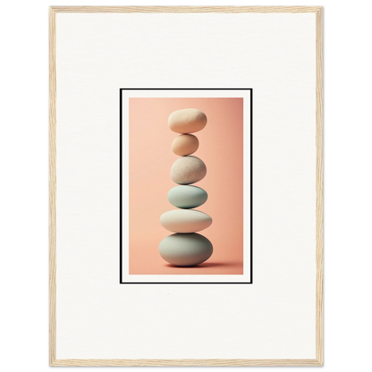 Balanced stones in neutral tones for Zen Rock Contemplation room decoration canvas print