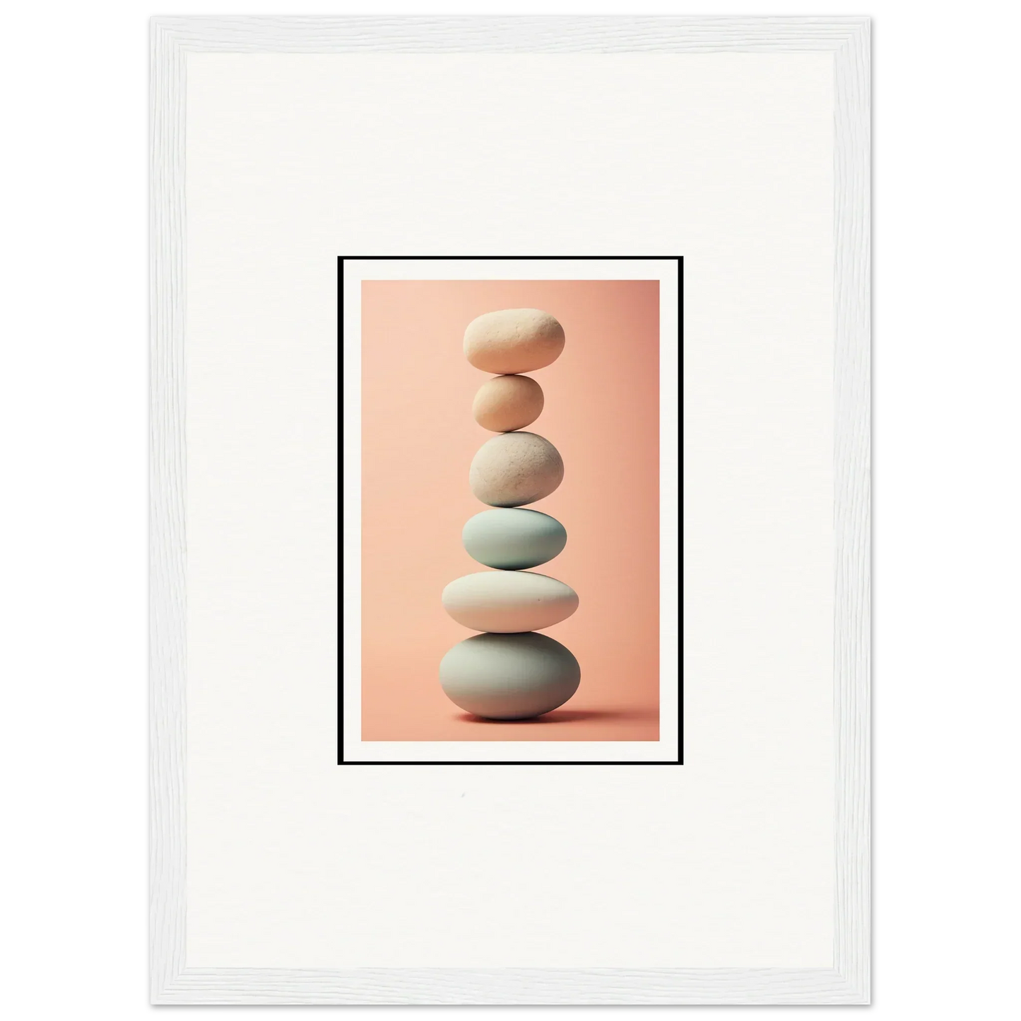 Stack of smooth stones in calming shades for Zen Rock Contemplation room decoration