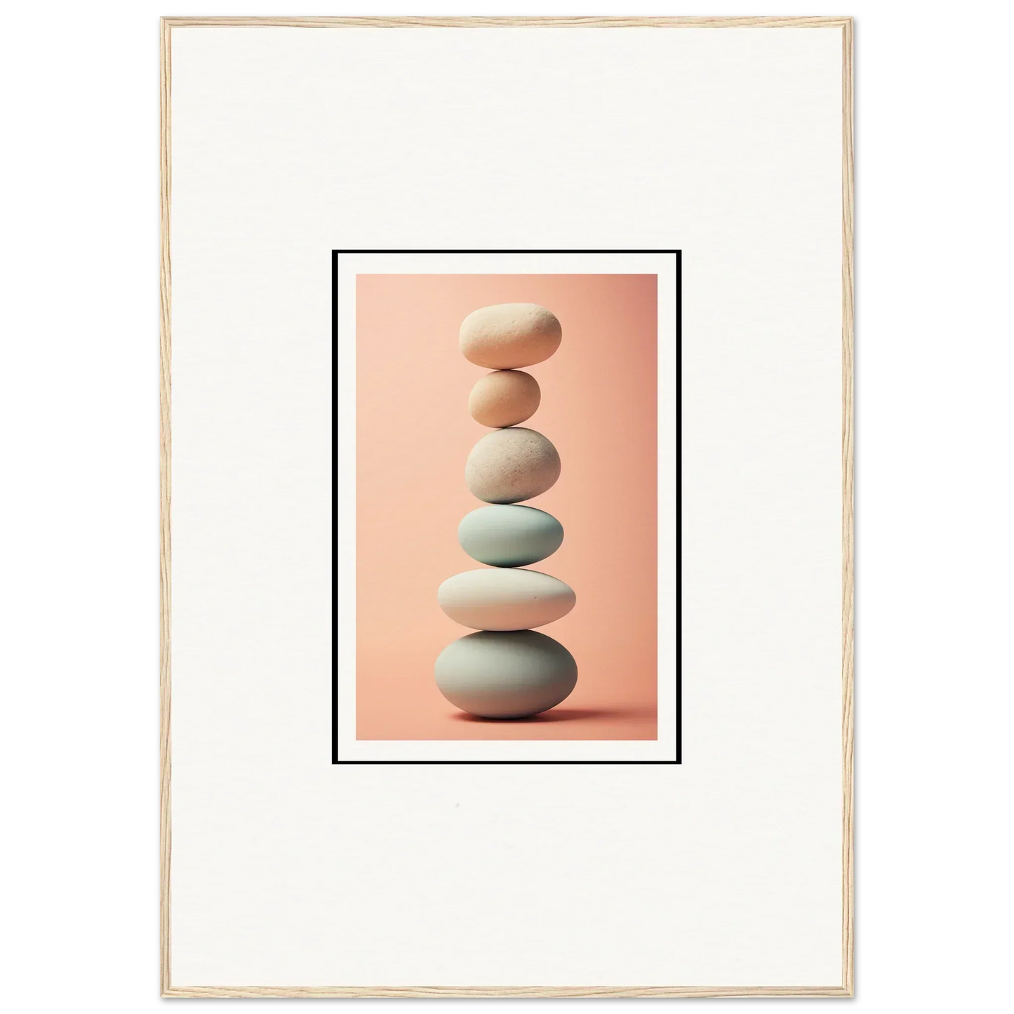 Balanced beige and gray stones for Zen Rock Contemplation canvas print room decoration