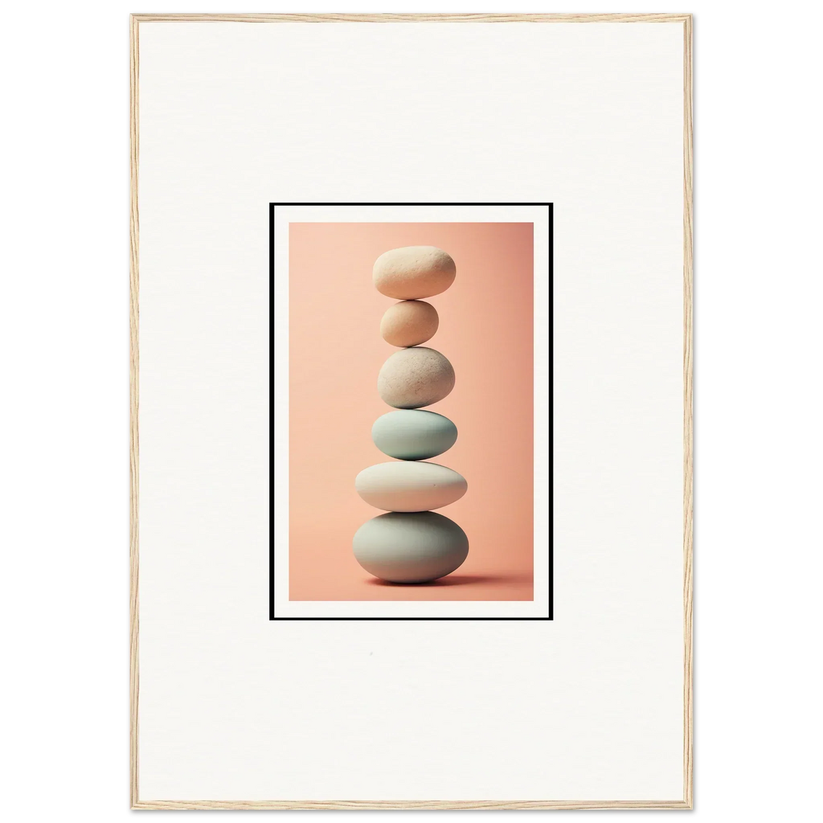 Balanced beige and gray stones for Zen Rock Contemplation canvas print room decoration