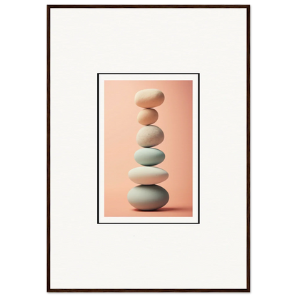 Balanced stones in white and gray for zen rock contemplation and room decoration canvas print