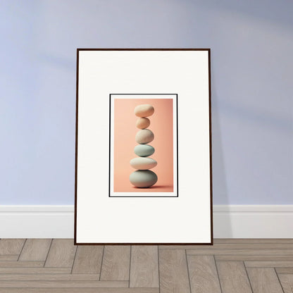 Smooth pastel stones stacked for rock contemplation in a chic canvas print