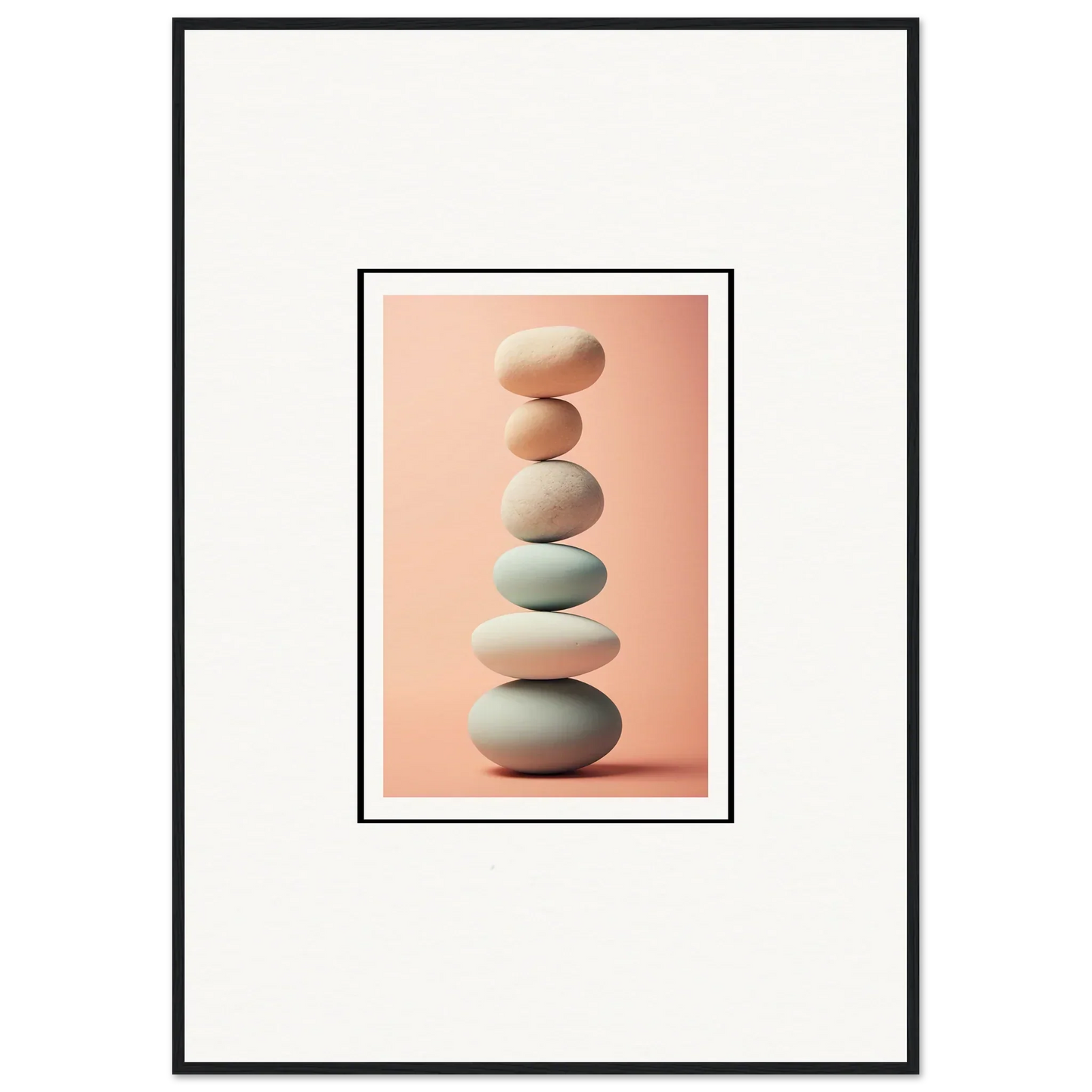 Stack of smooth stones for Zen Rock Contemplation canvas print, perfect room decoration