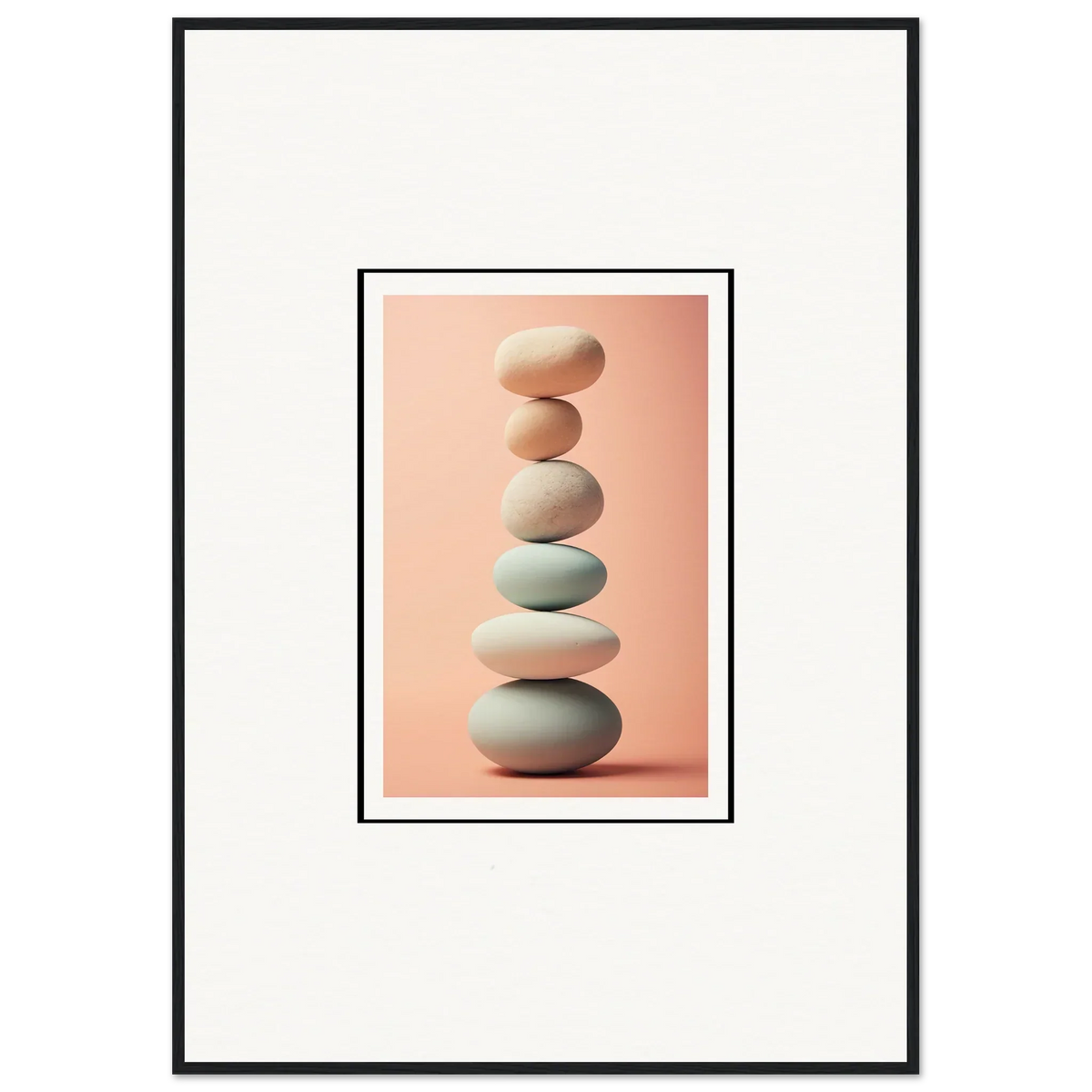 Stack of smooth stones for Zen Rock Contemplation canvas print, perfect room decoration