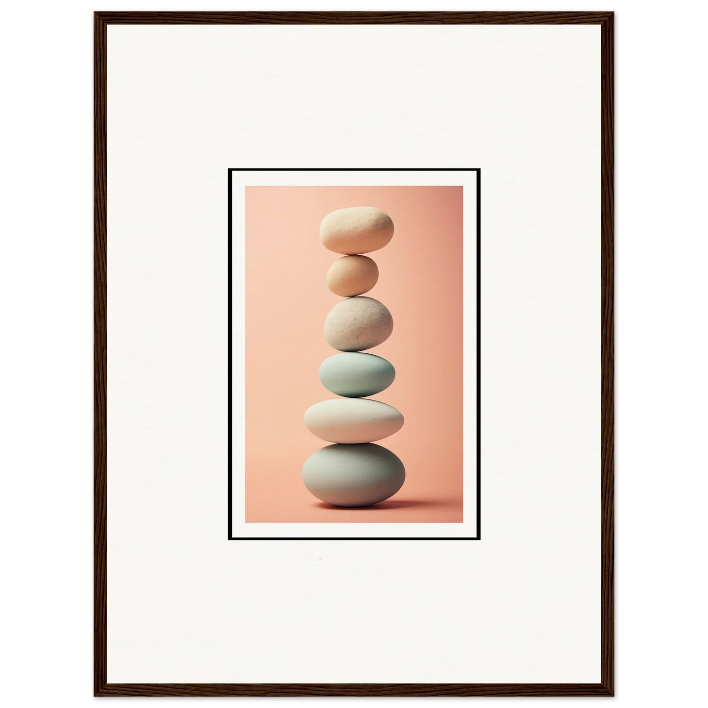 Smooth, stacked stones for Zen Rock Contemplation canvas print, perfect room decoration