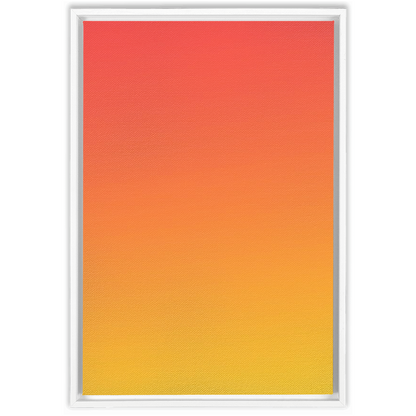 A framed print of a bright orange and yellow gradient