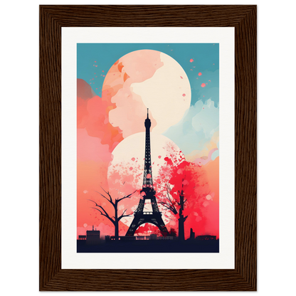 A framed print of the eiff tower in paris, france